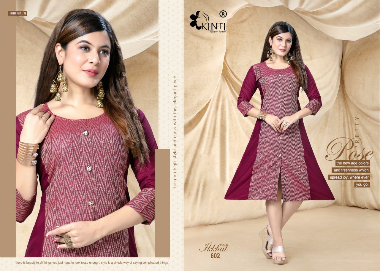 Kinti Ikkat 6 Ethnic Wear Printed Handloom Anarklai Latest Kurti Collection